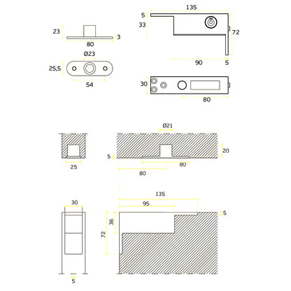 JNF Top pivot with Movable Adjustable Axle Stainless Steel IN.05.201