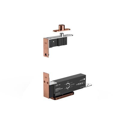JNF Hydraulic Pivot Set for Rebated Wood Doors Titanium Chocolate IN.05.204.TCH