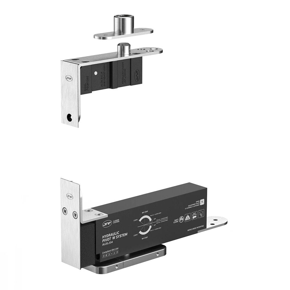 JNF Hydraulic Pivot Set For Wooden Doors Stainless Steel IN.05.204