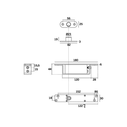 JNF 350 Plus Hydraulic Pivot with Hold Open 90 Degree 350kg IN.05.215.HO