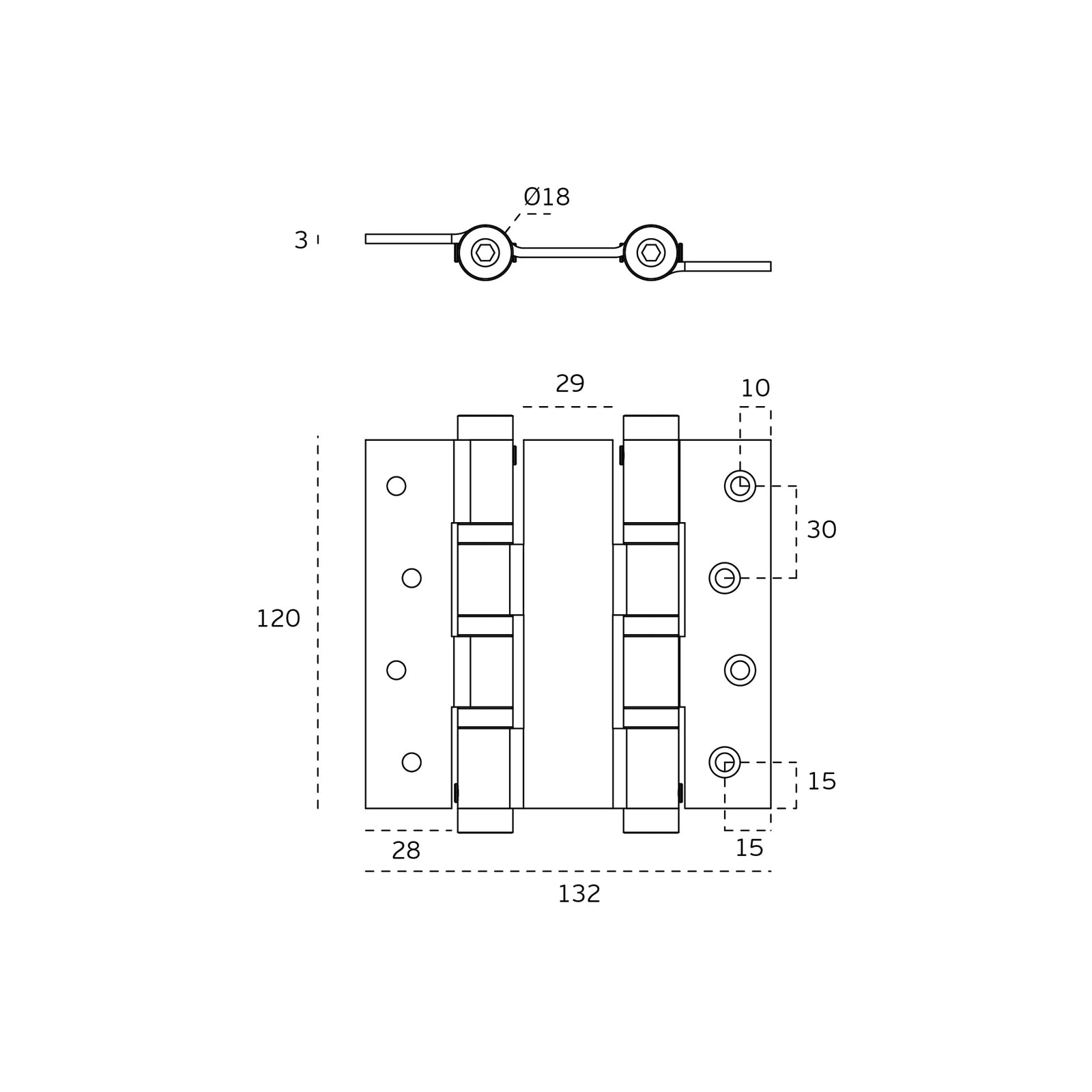 JNF Double Action Spring Door Hinge With 6 Ball Bearing Stainless Steel IN.05.645