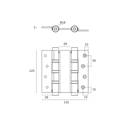JNF Double Action Spring Door Hinge With 6 Ball Bearing Stainless Steel IN.05.645