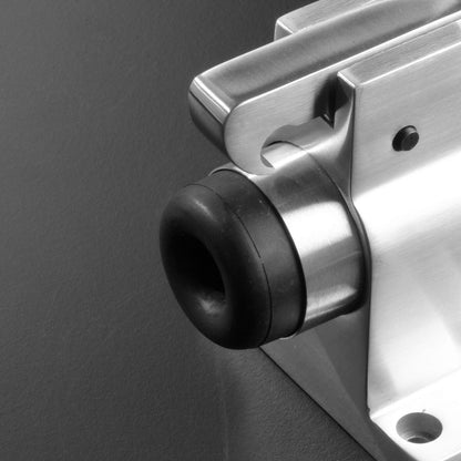 JNF Door Stopper for Heavy Doors with Shock Absorber and Retainer Satin Stainless Steel IN.13.010