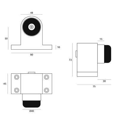 JNF Door Stopper for Heavy Doors with Shock Absorber Satin Stainless Steel IN.13.011