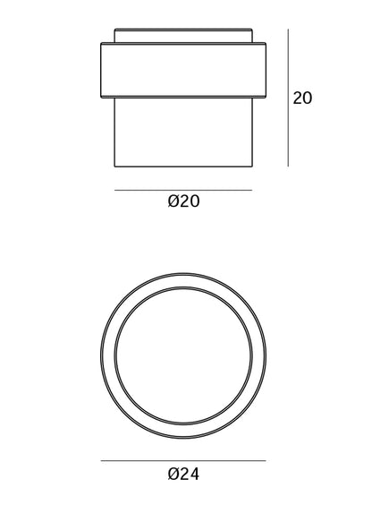 JNF Door Stopper Floor Mounted 20mm Titanium Gold IN.13.121.20.TG