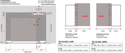 JNF Offscreen Light System for Invisible Sliding Doors with Soft Closing 1100mm IN.15.452.1100