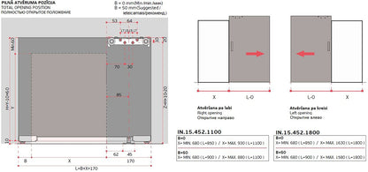 JNF Offscreen Light System for Invisible Sliding Doors with Soft Closing 1100mm IN.15.452.1100