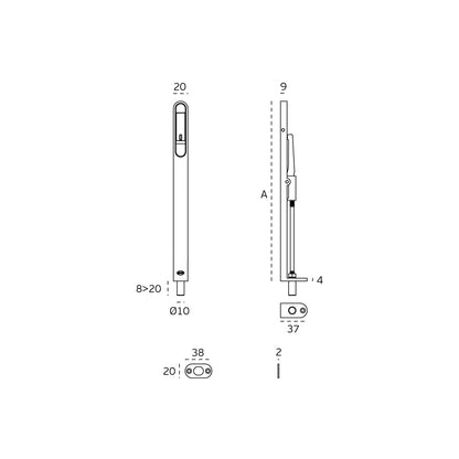 JNF Heavy Duty Flush Bolt Adjustable Throw 160mm - Available in Various Finishes