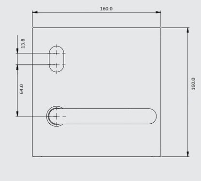 DormaKaba 1500 Plate with Cylinder Hole and 20 Lever - Available in Left and Right Handing