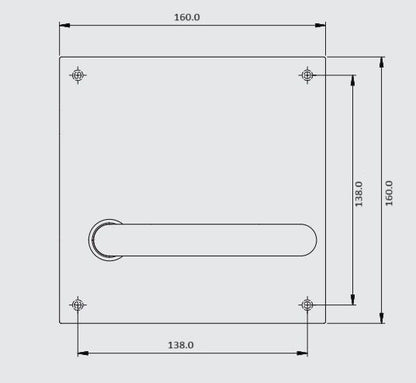 DormaKaba Furn 1500 Plain Plate With 20 Series Lever - Available in Left or Right Handing