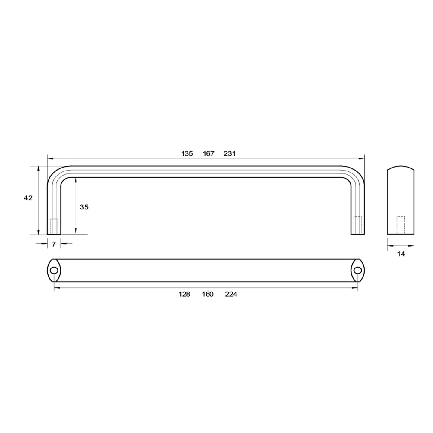 Kethy Cobar Handle Brushed Stainless Steel - Available in Various Sizes