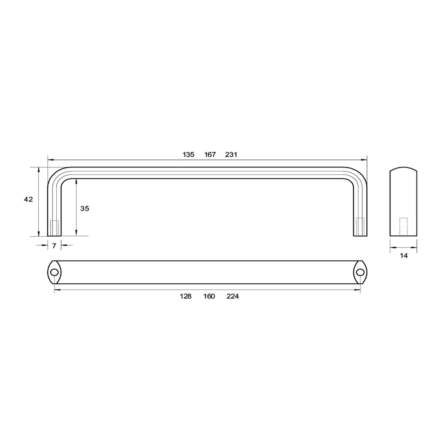 Kethy Cobar Handle Brushed Stainless Steel - Available in Various Sizes