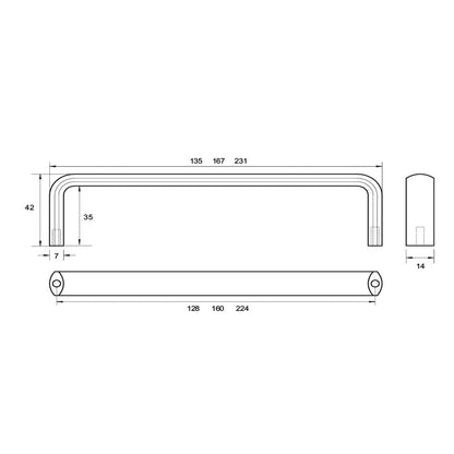 Kethy Cobar Handle Brushed Stainless Steel - Available in Various Sizes