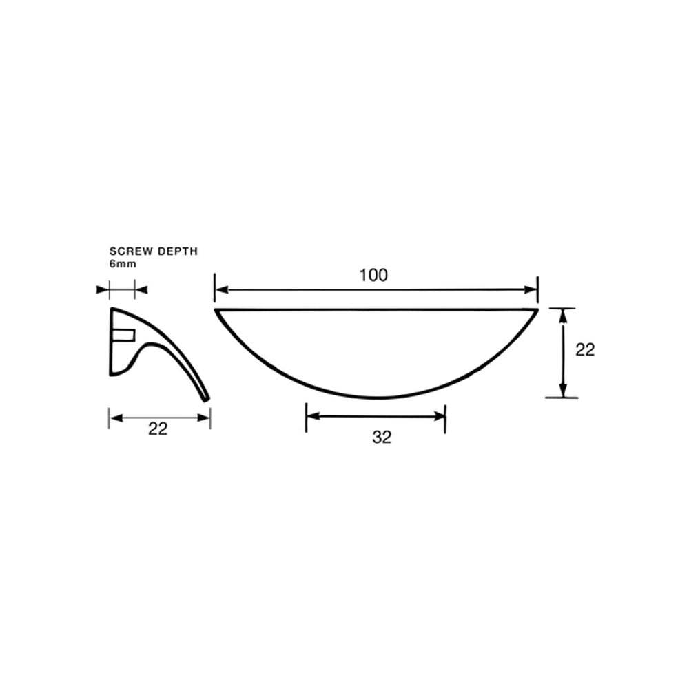 Kethy Shell Cabinet Handle 100mm - Available in Various Finishes