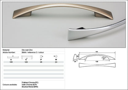 Kethy Cabinet Handle B864 B Series Bowtie Die-cast Zinc