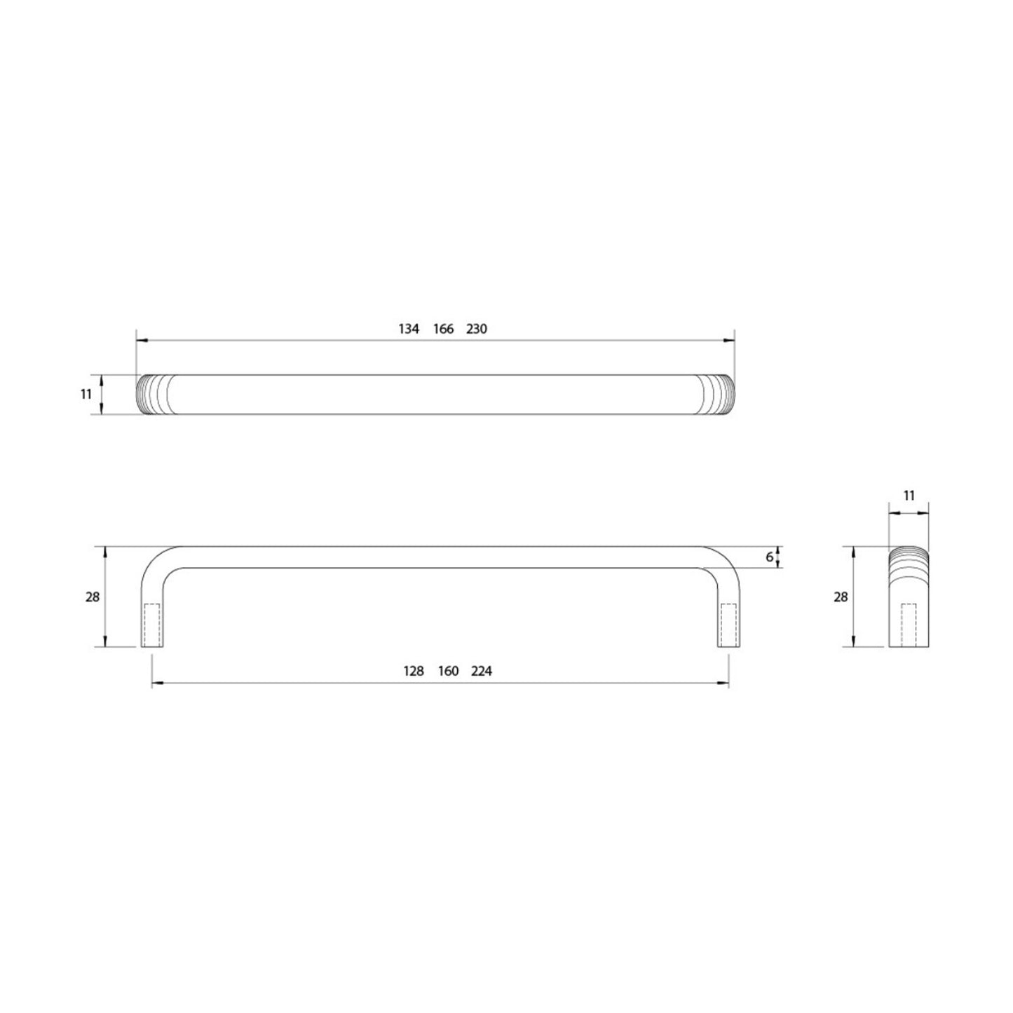 Kethy Trumpet Cabinet Handle BH170 - Available in Various Finishes and Sizes