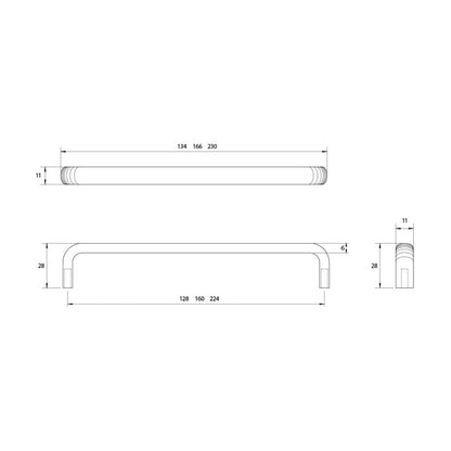 Kethy Trumpet Cabinet Handle BH170 - Available in Various Finishes and Sizes