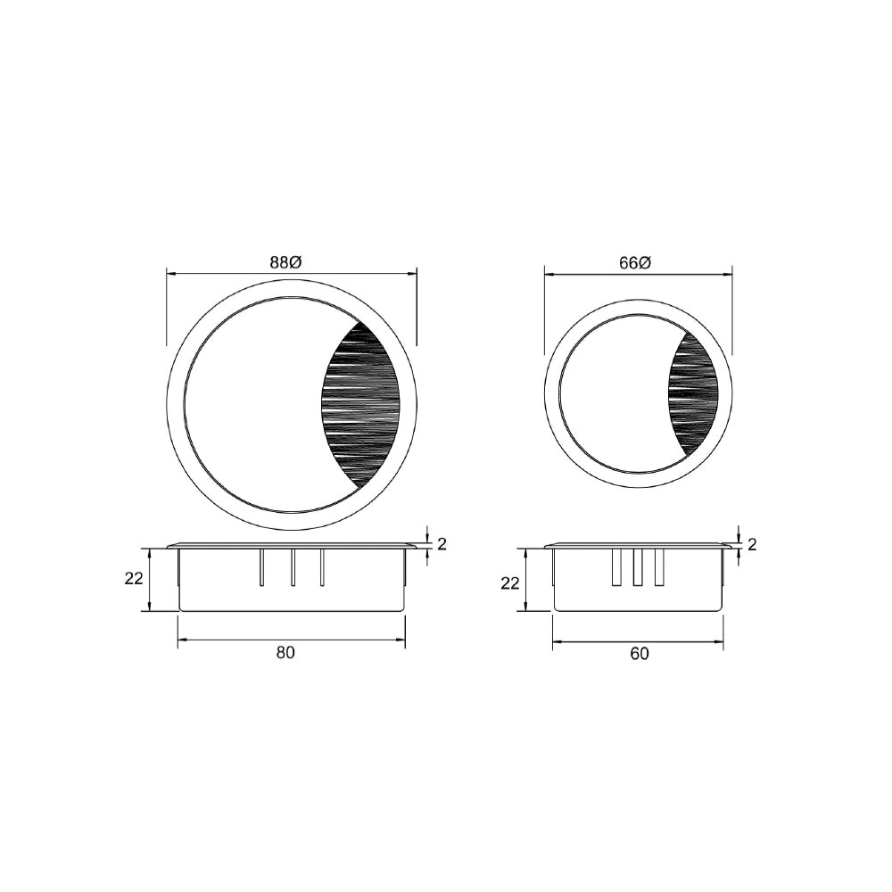 Kethy Cable Outlet CO8233 - Avaialble in Various Finishes and Sizes