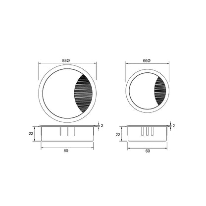 Kethy Cable Outlet CO8233 - Avaialble in Various Finishes and Sizes