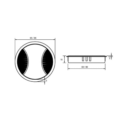 Kethy Cable Double Outlet CO8235 - Available in Various Finishes and Sizes