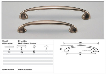 Kethy Cabinet Handle D210 D Series Elegant Die-cast Zinc