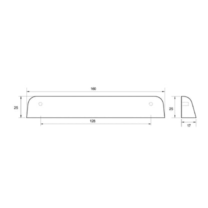 Kethy Cabinet Pull Handle 128mm Polished Chrome D5541128PC