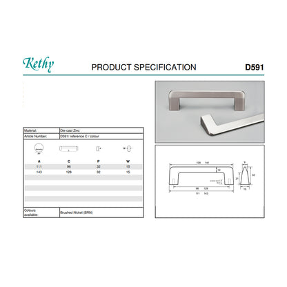 Kethy D591 Series Case Cabinet Pull Handle Die-cast Zinc
