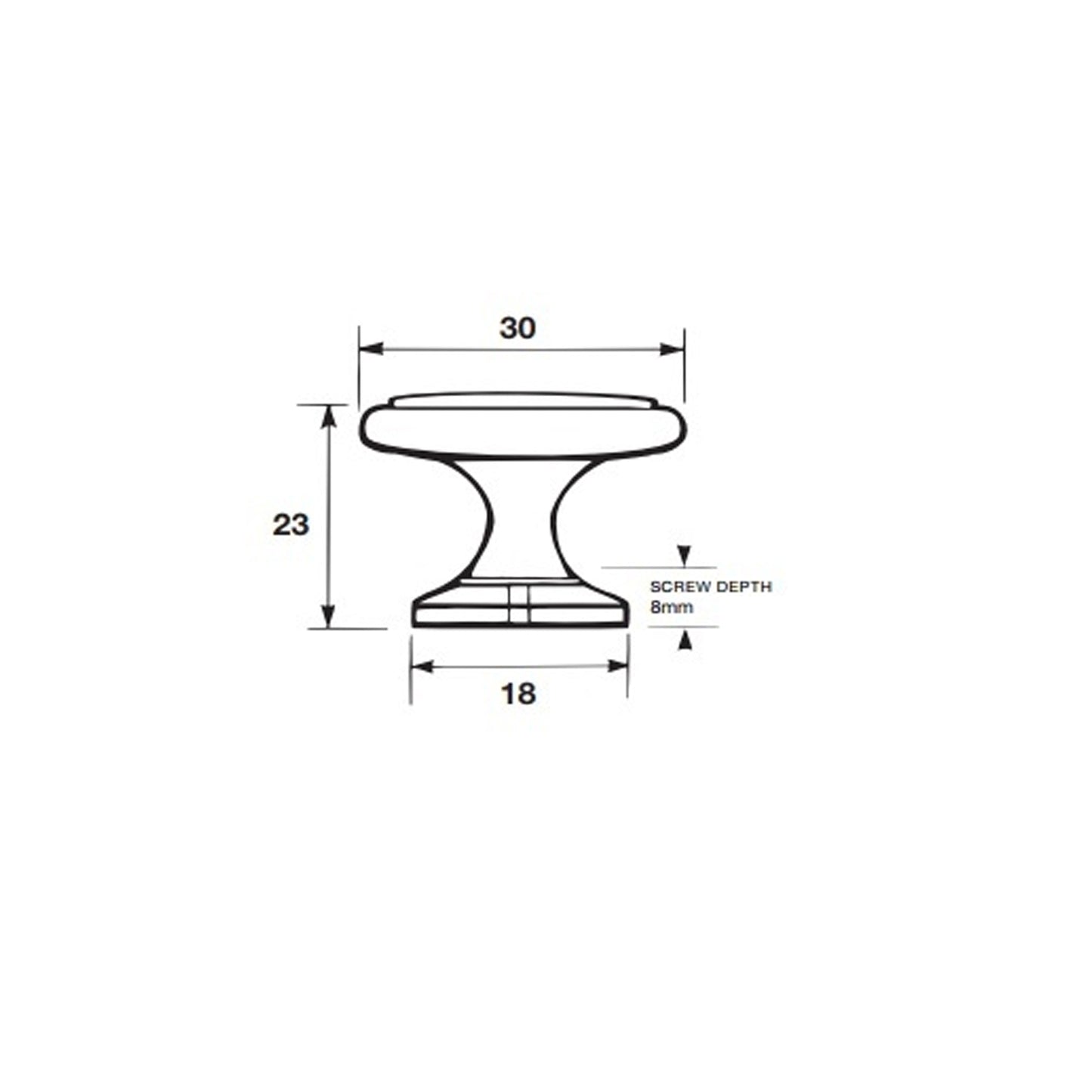 Kethy Botha Cabinet Knob 30mm - Available In Various Finishes
