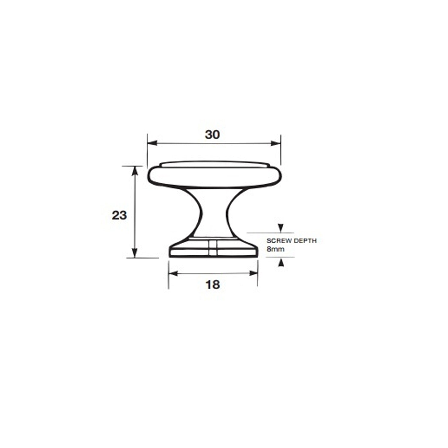 Kethy Botha Cabinet Knob 30mm - Available In Various Finishes