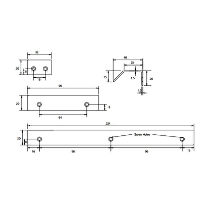 Kethy Curved Cabinet Lip Pull - Available In Various Finishes and Sizes