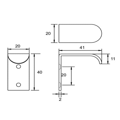 Kethy Narrow Edge Pull Handle DL40020 - Available in Various Finishes