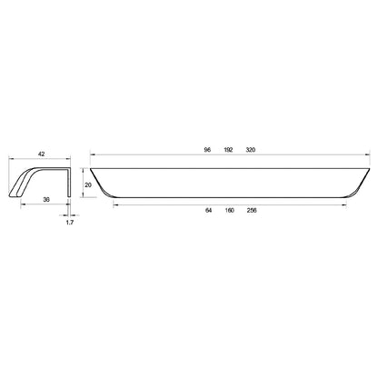 Kethy Borgo Curved Edge Pull Handle - Available in Various Sizes