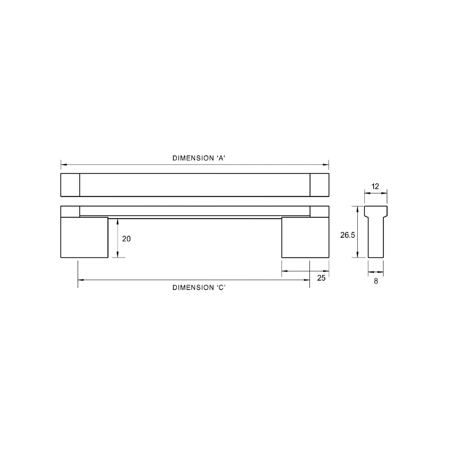 Kethy Murray Cabinet Pull Handle - Available in Various Finishes and Sizes