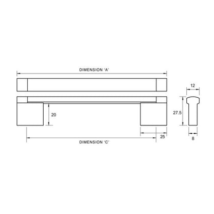 Kethy Flinders Cabinet Handle EN2181 - Available in Various Finishes and Sizes