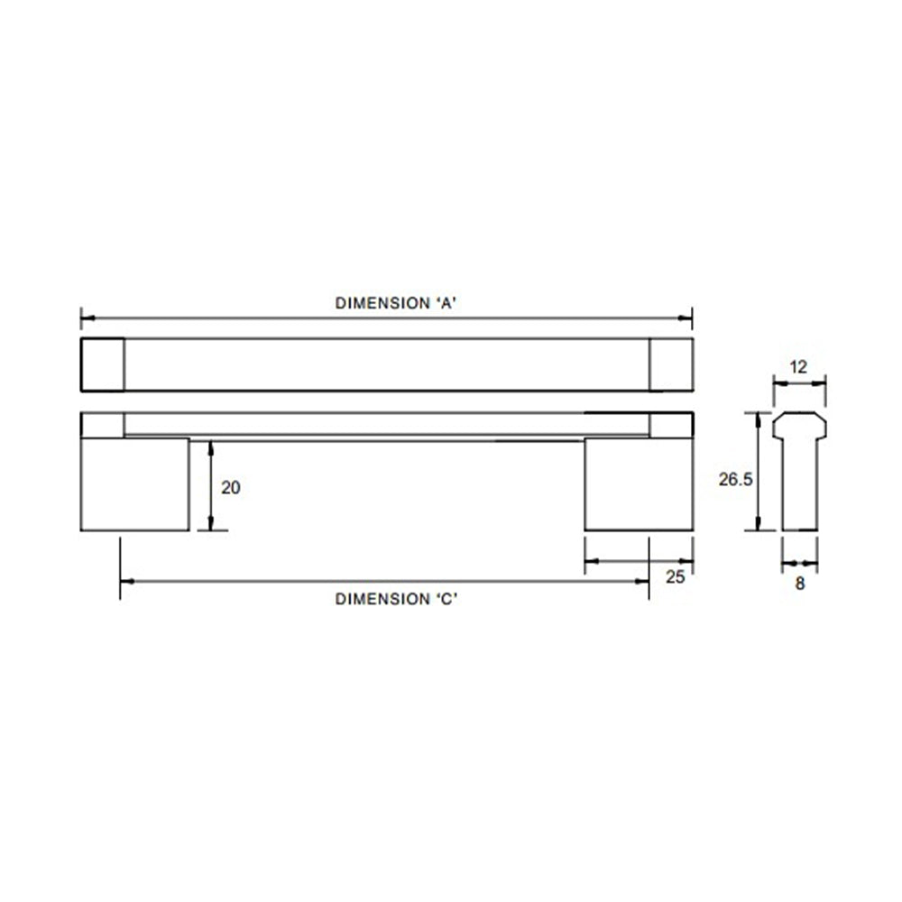 Kethy Tasman Cabinet Handle Two Tone - Available in Various Sizes