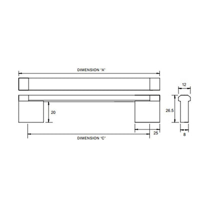 Kethy Tasman Cabinet Handle Two Tone - Available in Various Sizes