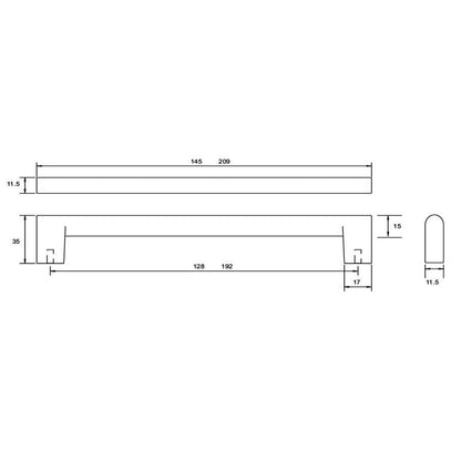 Kethy Industrial Cabinet Pull Handle - Available In Various Finishes and Sizes