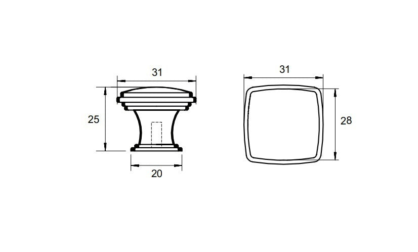 Kethy HT574 Darwen Hampton Cabinet Knob 31mm - Available In Various Finishes