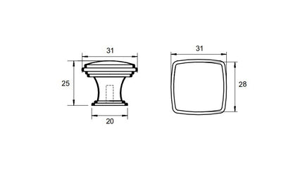 Kethy HT574 Darwen Hampton Cabinet Knob 31mm - Available In Various Finishes