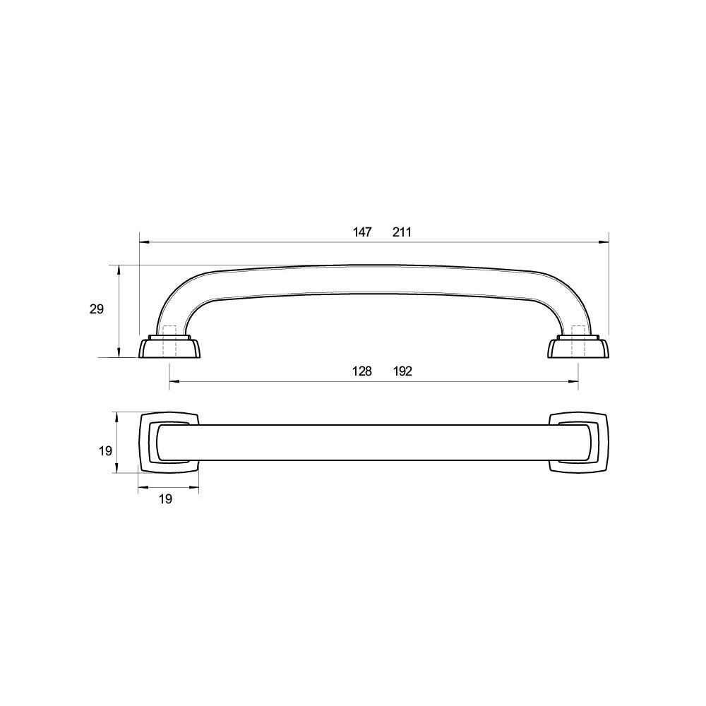 Kethy HT576 Darwen Cabinet Pull Handle - Available In Various Finishes and Sizes