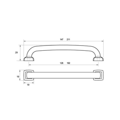 Kethy HT576 Darwen Cabinet Pull Handle - Available In Various Finishes and Sizes