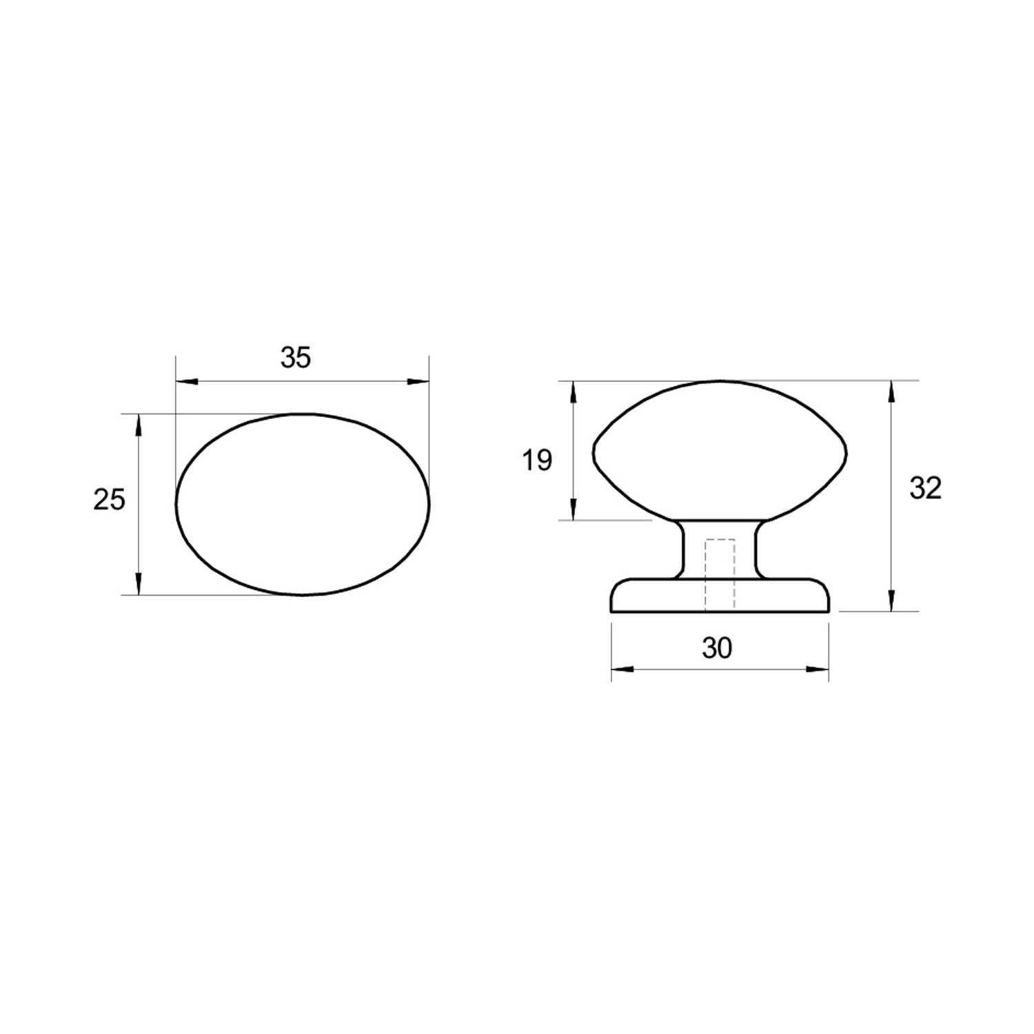 Kethy HT829 Witton Knob 35mm - Available In Various Finishes