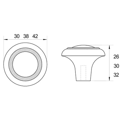 Kethy HT910 Dover Knob Brass Polished Nickel - Available In Various Sizes