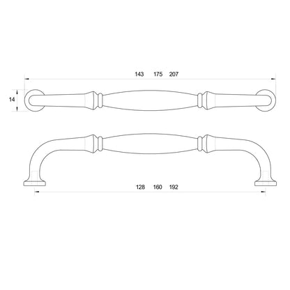 Kethy Dover Handle Brass Polished Nickel - Available In Various Sizes