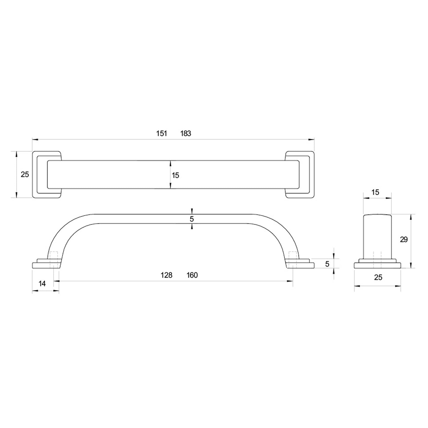 Kethy HT952 Windsor Cabinet Handle - Available In Various Sizes