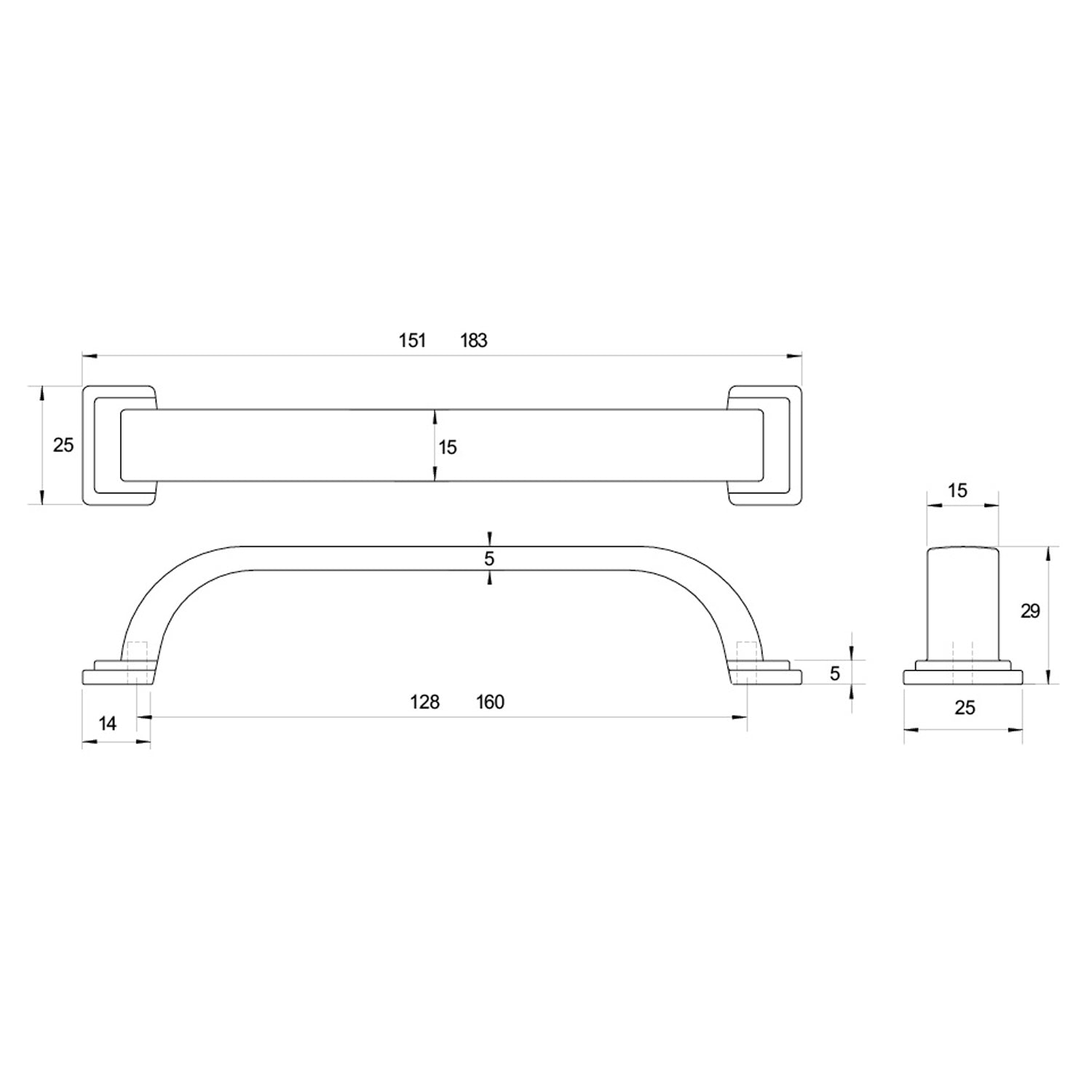 Kethy HT952 Windsor Cabinet Handle - Available In Various Sizes