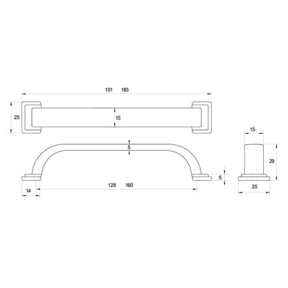 Kethy HT952 Windsor Cabinet Handle - Available In Various Sizes