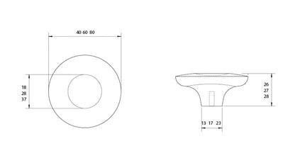 Kethy Dimple Cabinet Knob - Available in Various Finishes and Sizes