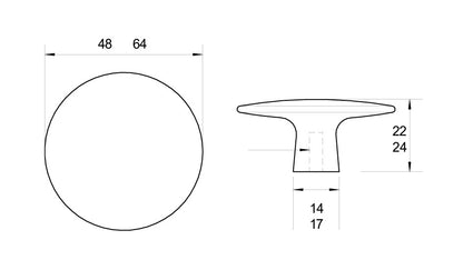 Kethy Split Cabinet Knob - Available in Various Finishes and Sizes