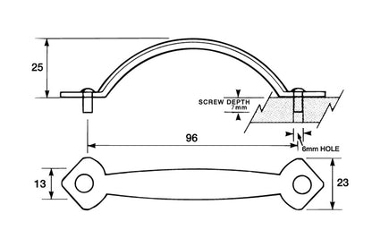 Kethy Nordic Cabinet Pull Handle Antique Black 96mm L50/96-ABK